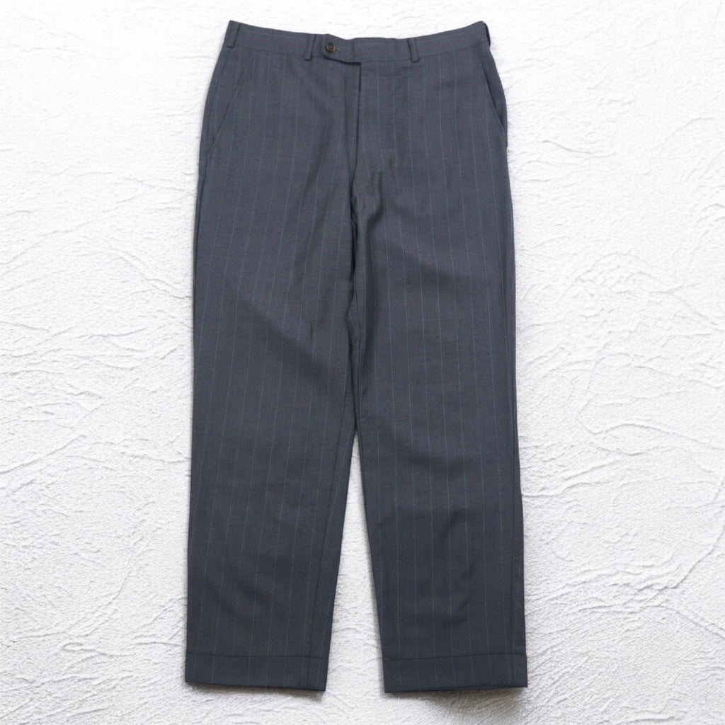 Ermenegildo Zegna イタリア製 3Bスーツ セットアップ L グレー ストライプ ウール