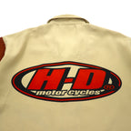 HARLEY DAVIDSON モーターサイクル グラフィック 開襟 半袖 オープンカラーシャツ XL ベージュ バックロゴ
