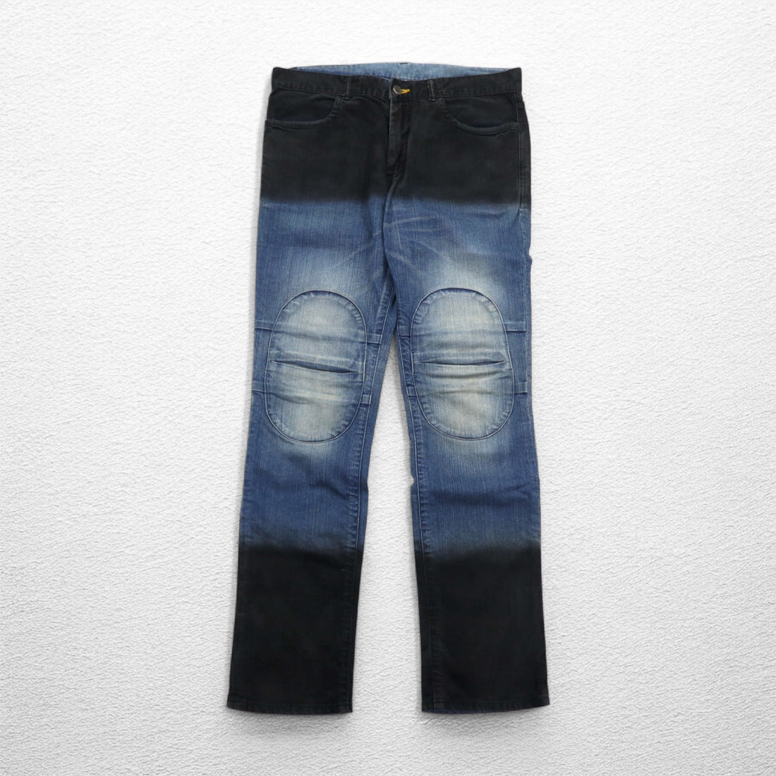 Alexander Lee Chang TUCK YOU 2TONE Skinny Denim Pants L Indigo Blue Black AC-041404-1