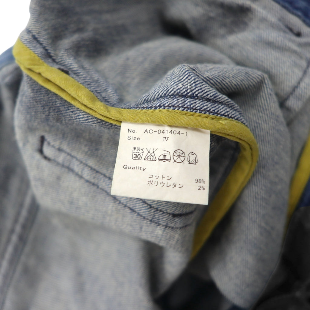 Alexander Lee Chang TUCK YOU 2TONE Skinny Denim Pants L Indigo Blue Black AC-041404-1