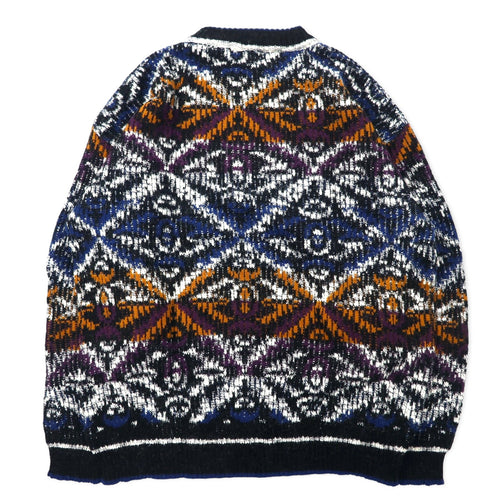 ADAM SLOANE 90s All-over Print Acrylic Knit Sweater, Large, Multicolor