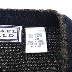 MICHAEL GERALD 90s Allover Pattern Jacquard Knit Cardigan L Navy Acrylic