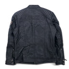 MOTORCYCLE TOGS REDSKINS Single Leather Riders Biker Jacket L Black Union Jack Patch Back Logo Quilted