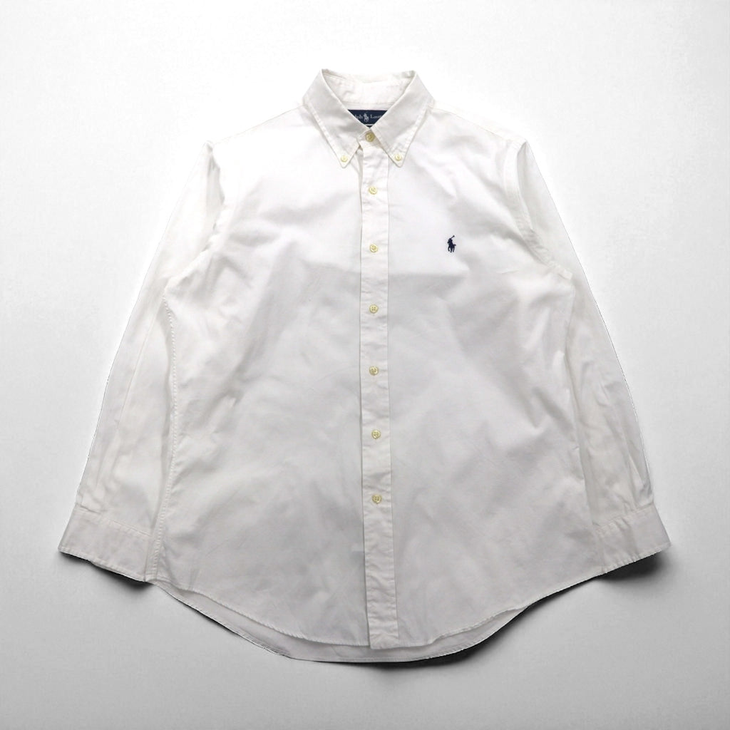 Ralph Lauren 90年代 オックスフォード ボタンダウンシャツ L ホワイト CUSTOM FIT スモールポニー刺繍
