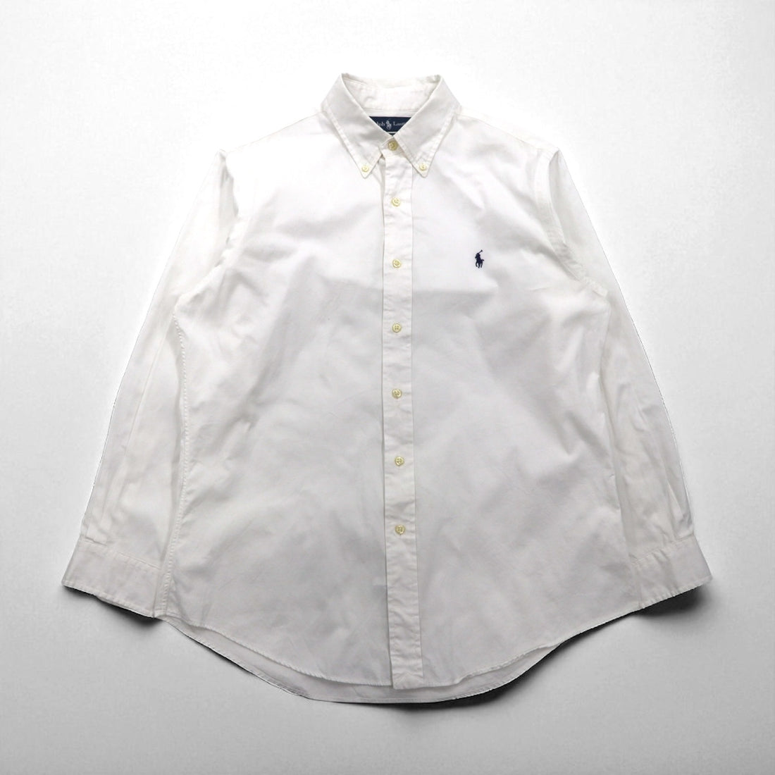 Ralph Lauren 90年代 オックスフォード ボタンダウンシャツ L ホワイト CUSTOM FIT スモールポニー刺繍