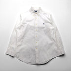 Ralph Lauren 90年代 オックスフォード ボタンダウンシャツ L ホワイト CUSTOM FIT スモールポニー刺繍