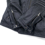 MOTORCYCLE TOGS REDSKINS Single Leather Riders Biker Jacket L Black Union Jack Patch Back Logo Quilted