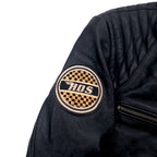 MOTORCYCLE TOGS REDSKINS Single Leather Riders Biker Jacket L Black Union Jack Patch Back Logo Quilted