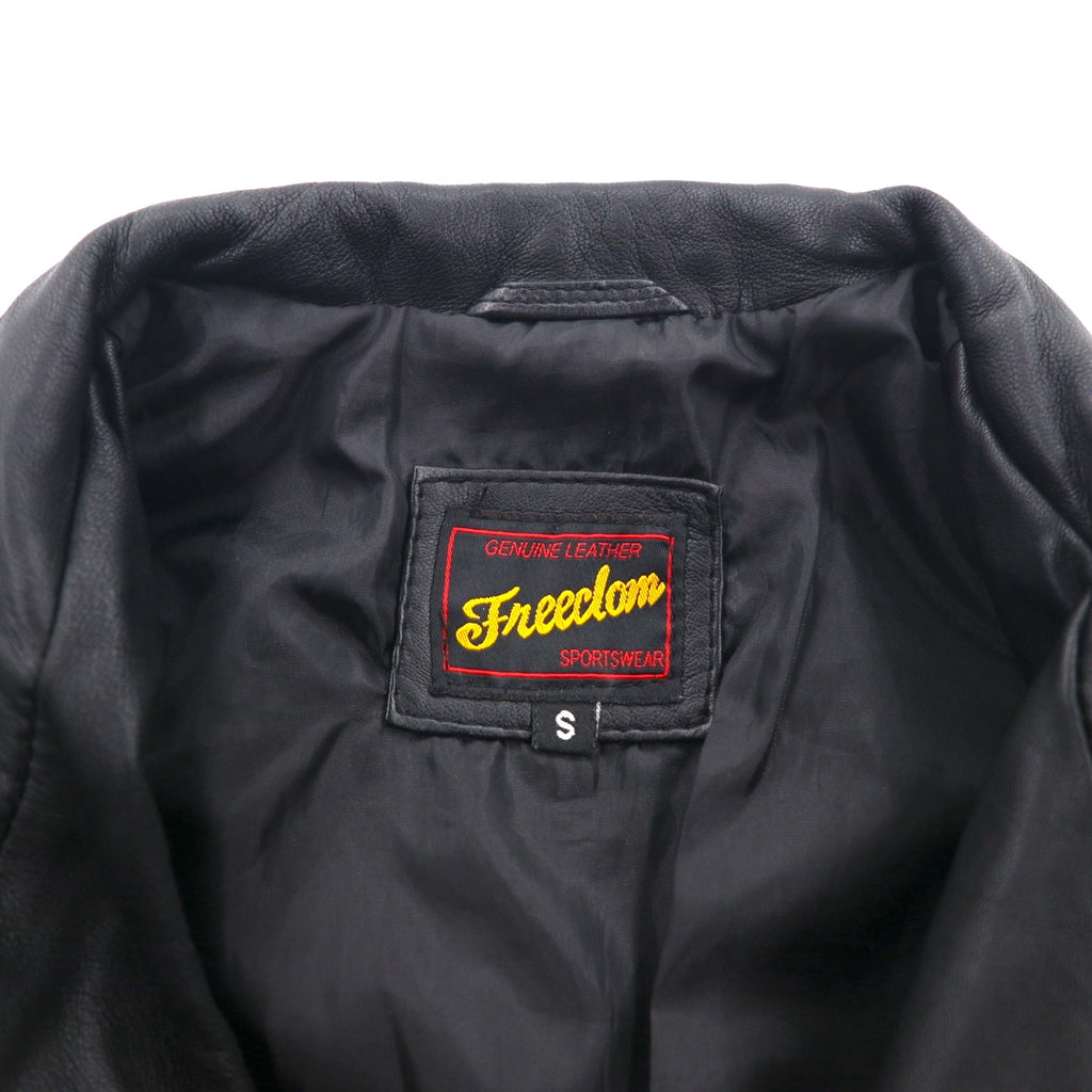 Freedom Sheepskin Leather Double Zip Single Rider's Jacket, Size Small, Black Stand Collar, Made in Pakistan