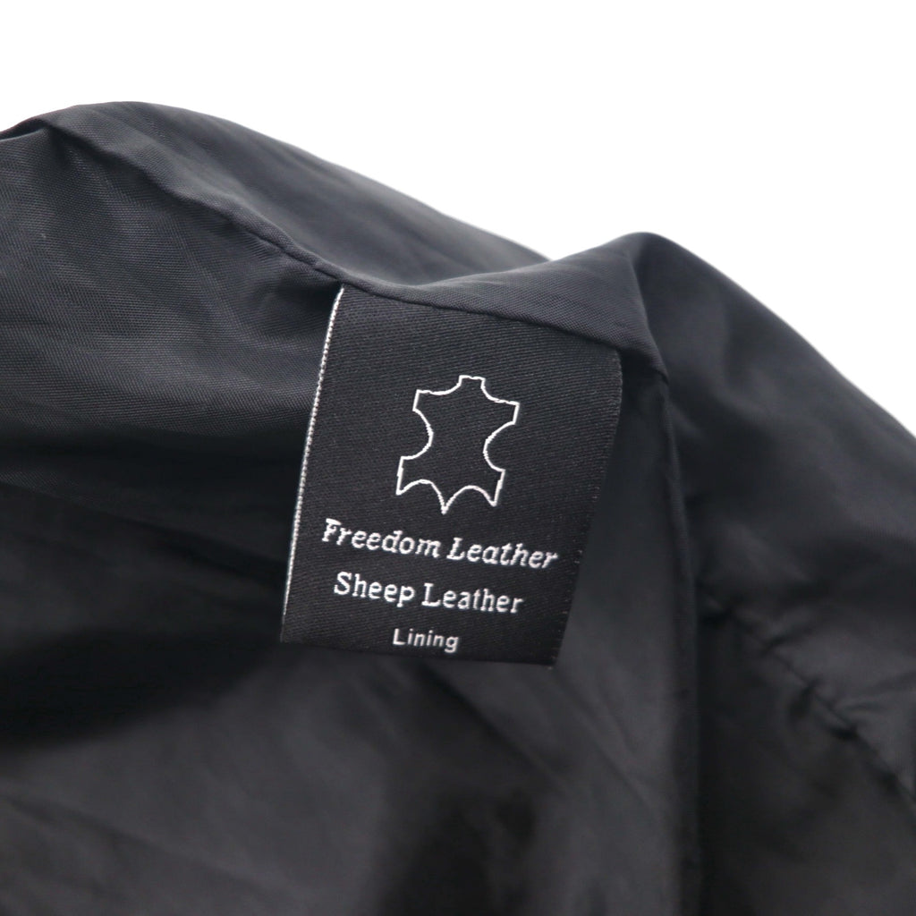 Freedom Sheepskin Leather Double Zip Single Rider's Jacket, Size Small, Black Stand Collar, Made in Pakistan