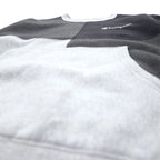 Champion Reverse Weave Script Logo Embroidered Sweatshirt L Grey Cotton Color Block Blue Single Tag Reissue