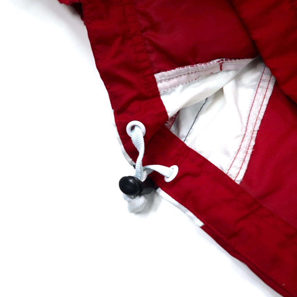 NIKE 90s Anorak Parka L Red Nylon Retractable Hood Black Tag Big Size
