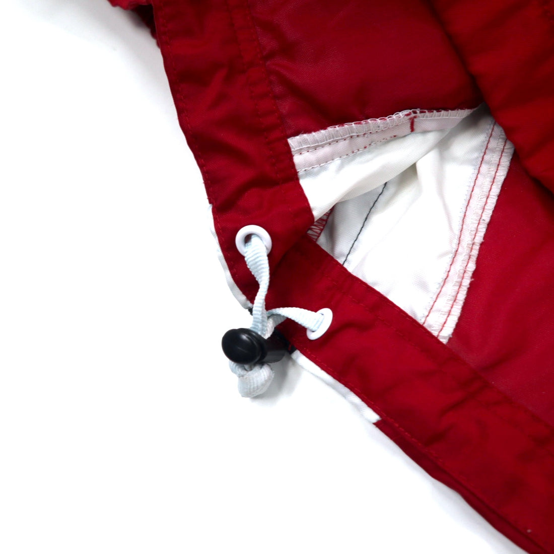 NIKE 90s Anorak Parka L Red Nylon Retractable Hood Black Tag Big Size