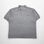 CHEMISE LACOSTE Made in France 70s French Lacoste Polo Shirt 2XL Grey Pique Single Logo