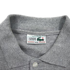 CHEMISE LACOSTE Made in France 70s French Lacoste Polo Shirt 2XL Grey Pique Single Logo