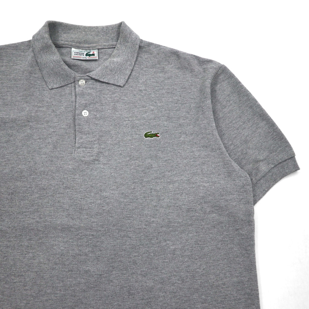 CHEMISE LACOSTE Made in France 70s French Lacoste Polo Shirt 2XL Grey Pique Single Logo