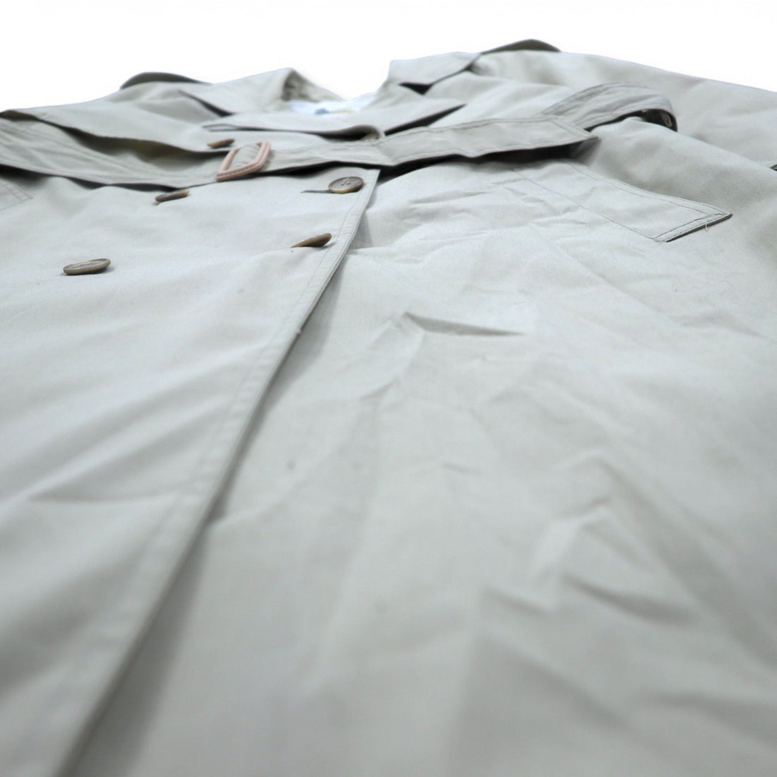 LONDON FOG 90s USA made trench coat, XL, beige, polyester, cotton, floral lining