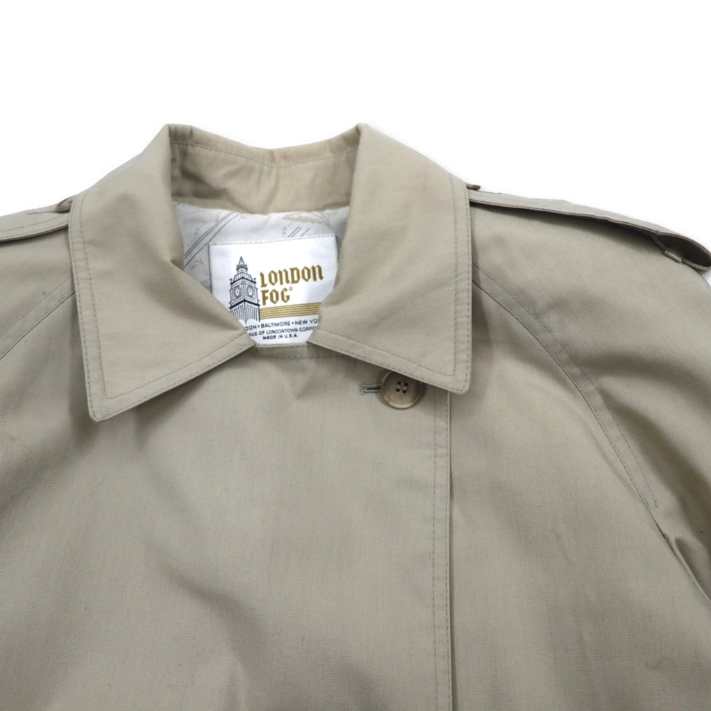 LONDON FOG 90s USA made trench coat, XL, beige, polyester, cotton, floral lining