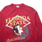 Hanes USA Made 90s College Print Sweatshirt XL Bordeaux Cotton FLORIDA STATE