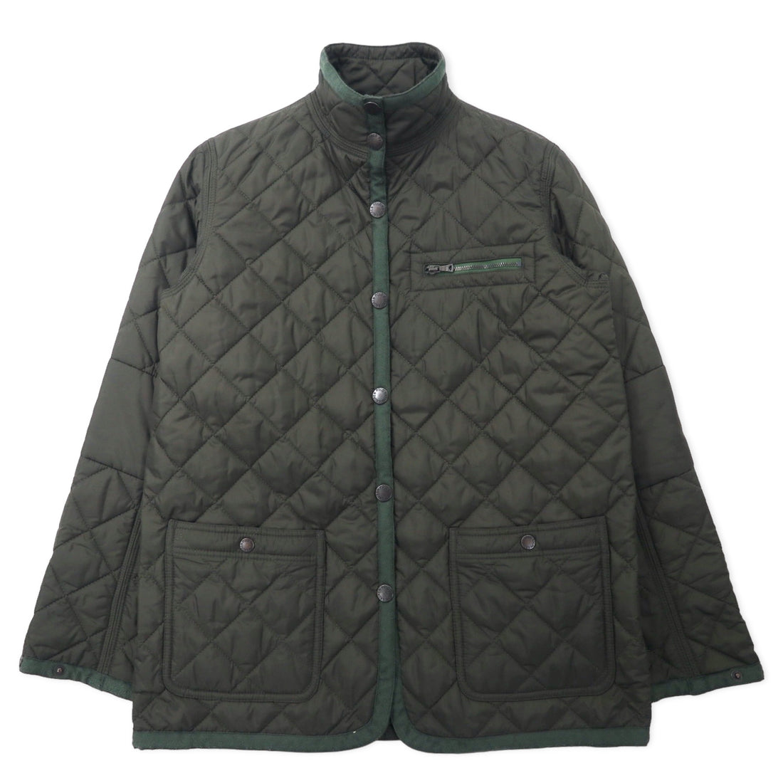 日本然リトテ-古着オンライン-RALPH LAUREN キルティングジャケット 9 カーキ ポリエステル-Ralph Lauren QUILTED Jacket 9 Khaki Polyester