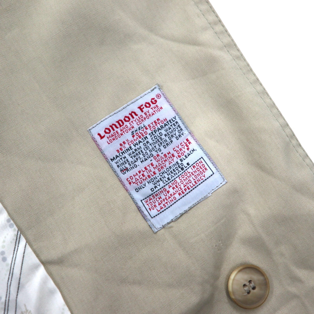 LONDON FOG 90s USA made trench coat, XL, beige, polyester, cotton, floral lining