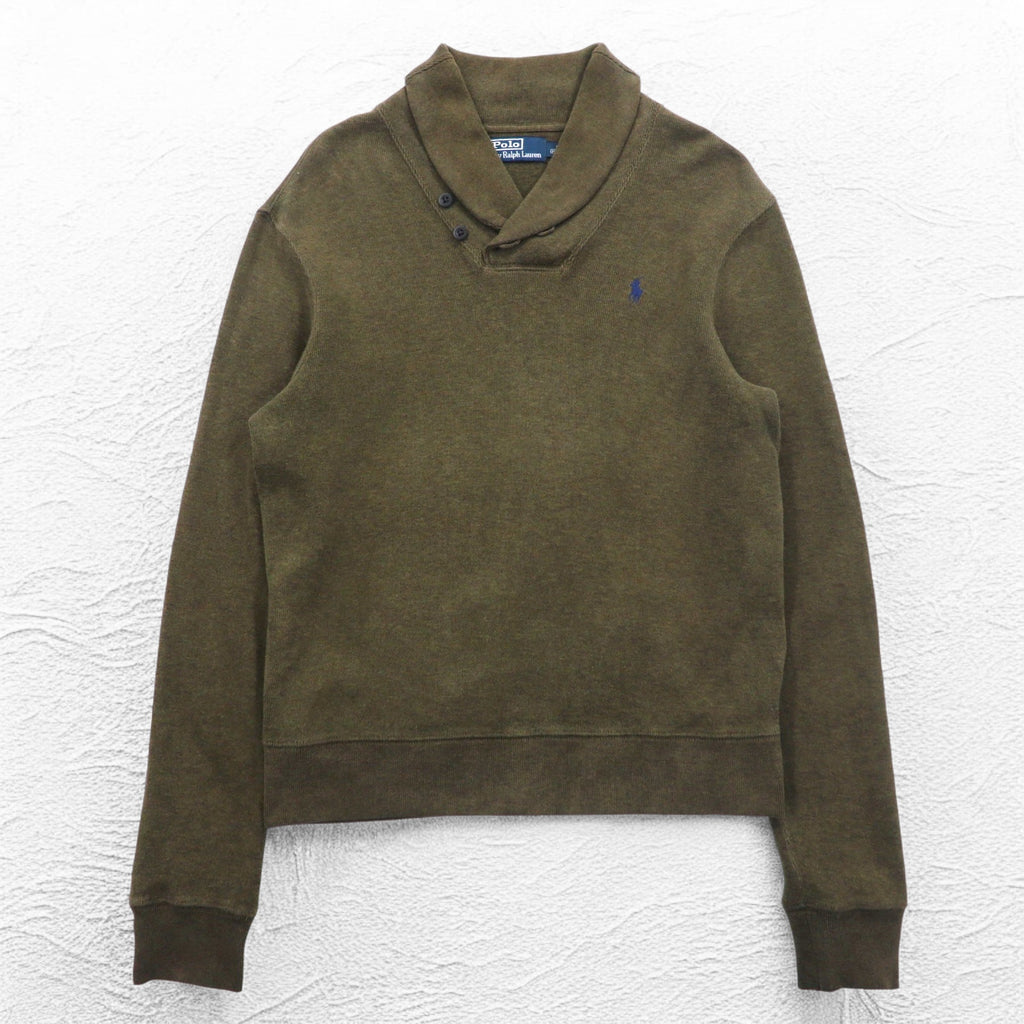Polo by Ralph Lauren ショールカラー スウェット S カーキ コットン スモールポニー刺繍