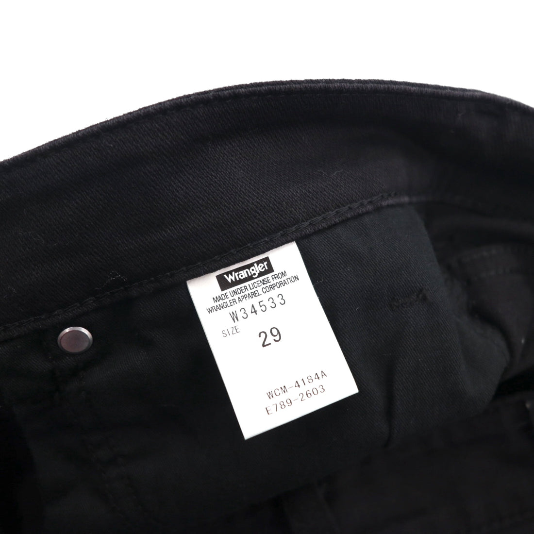 Wrangler 5ポケット ストレート デニムパンツ ジーンズ M ブラック ストレッチ W34533