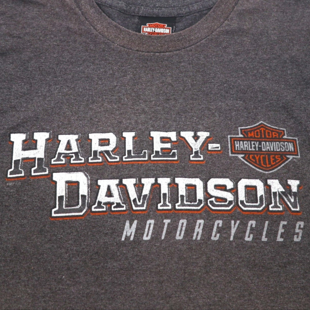 HARLEY DAVIDSON Double-sided Print T-Shirt 3XL Grey SILVER EAGLE Made in Nicaragua