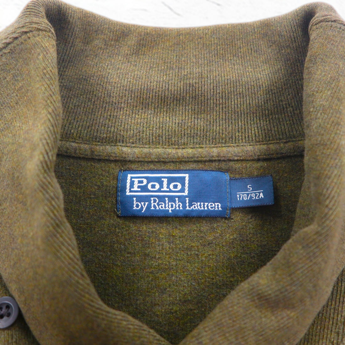 Polo by Ralph Lauren ショールカラー スウェット S カーキ コットン スモールポニー刺繍