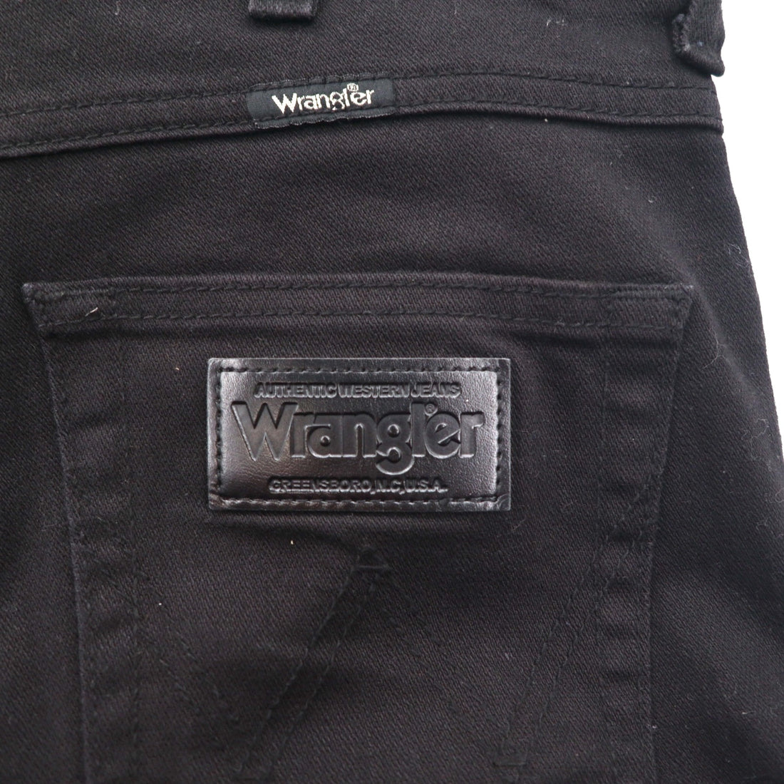 Wrangler 5ポケット ストレート デニムパンツ ジーンズ M ブラック ストレッチ W34533