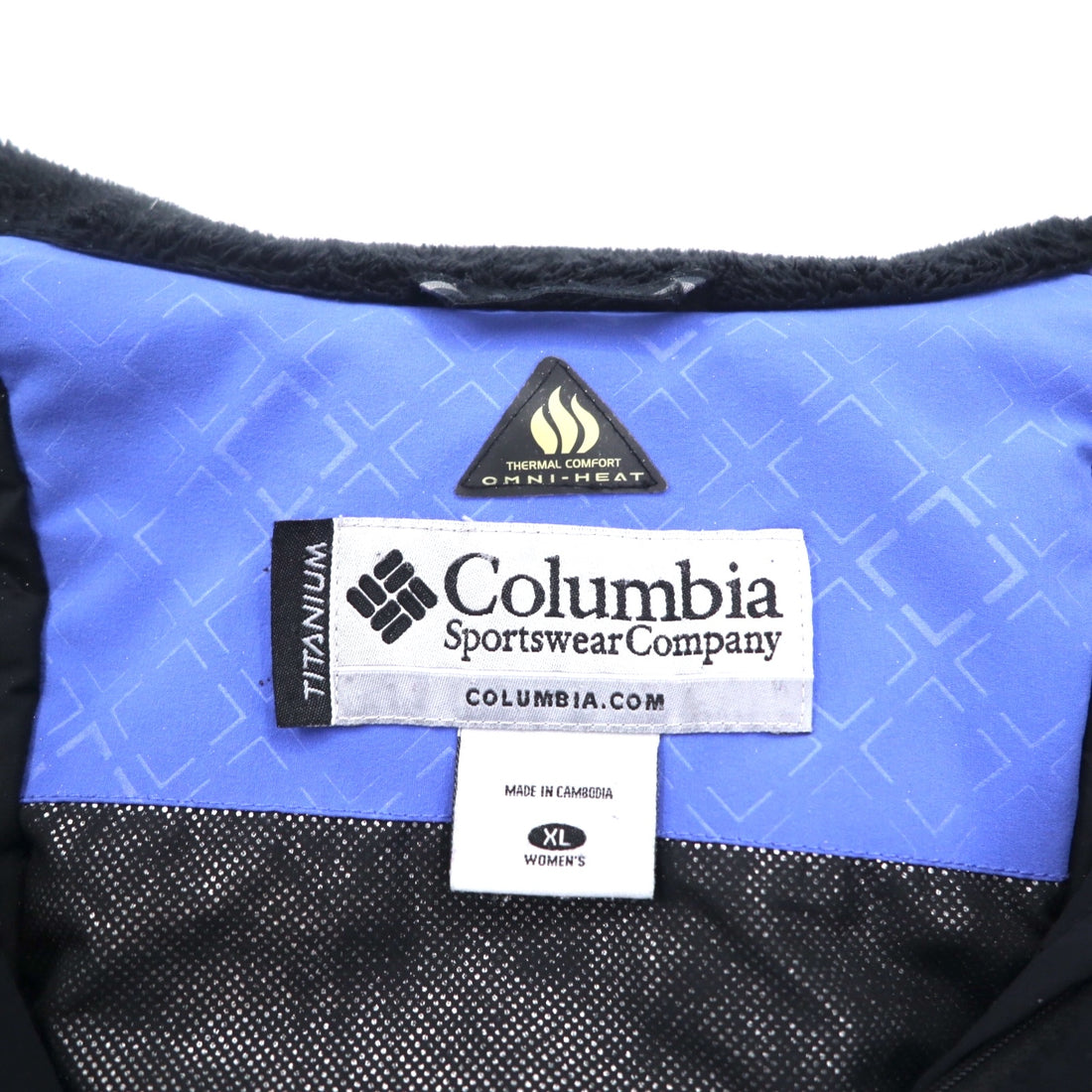 Columbia Titanium OMNI-HEAT OMNI-TECH Mountain Parka XL Blue Nylon Waterproof Detachable Hood Heli-Honey Jacket SL4013