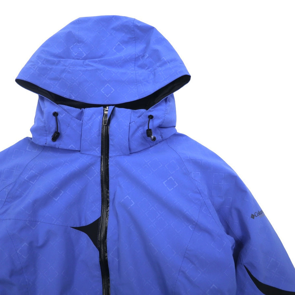 Columbia Titanium OMNI-HEAT OMNI-TECH Mountain Parka XL Blue Nylon Waterproof Detachable Hood Heli-Honey Jacket SL4013