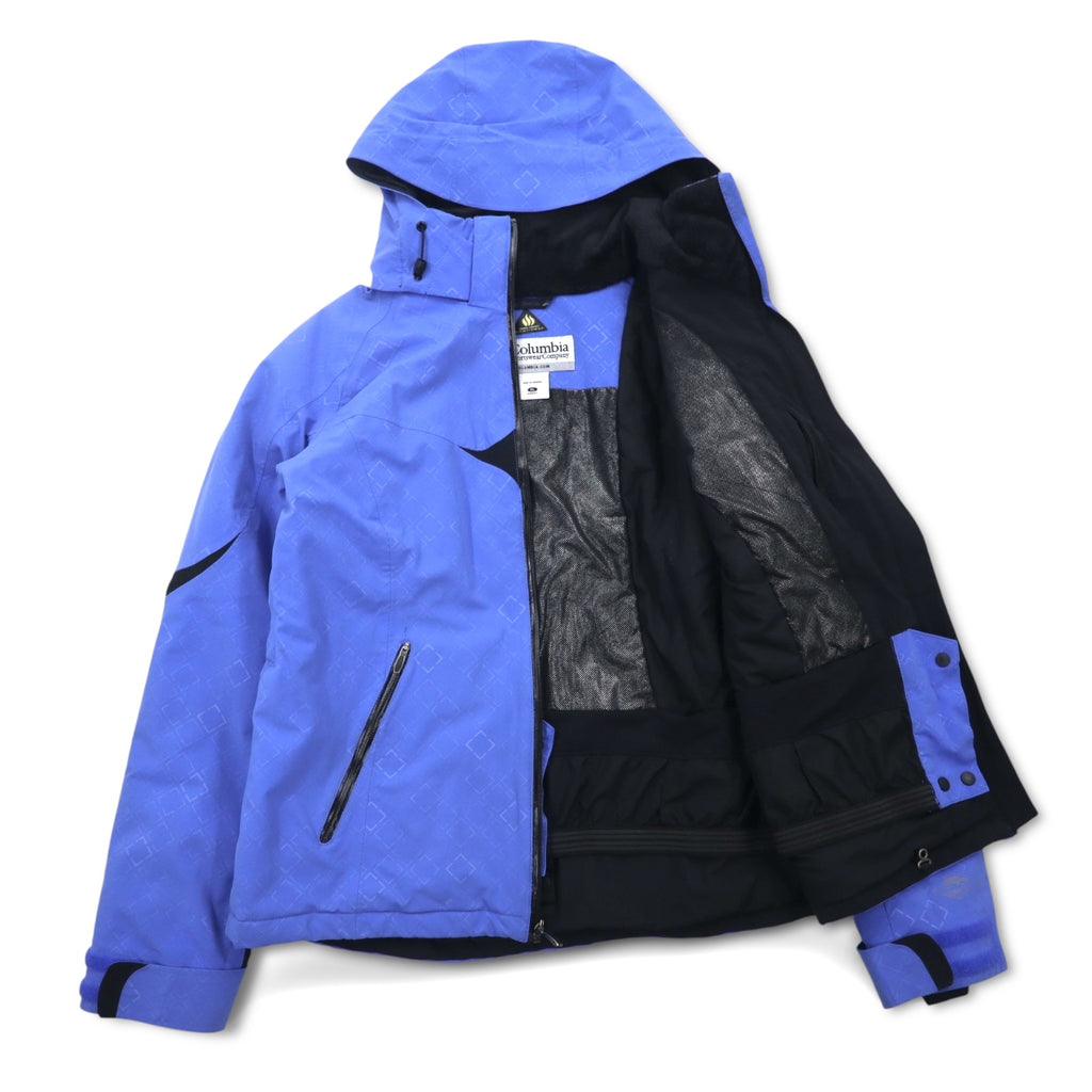 Columbia Titanium OMNI-HEAT OMNI-TECH Mountain Parka XL Blue Nylon Waterproof Detachable Hood Heli-Honey Jacket SL4013