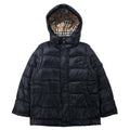 日本然リトテ-古着オンライン-BURBERRY 2WAY ダウンジャケット ダウンベスト S ブラック ナイロン フード着脱式 袖着脱式 ワンポイントロゴ刺繍 裏地ノバチェック-BURBERRY 2WAY PUFFER JACKET PUFFER VEST S Black Nylon HOODIE DETACHABLE Sleeve Wear Detached Type One Point Logo Embroidery Lining Checked