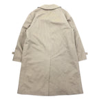 80s Neiman-Marcus Glen Check Balmacaan Coat Size 40 Gray Beige RASCHEL WARP KNIT