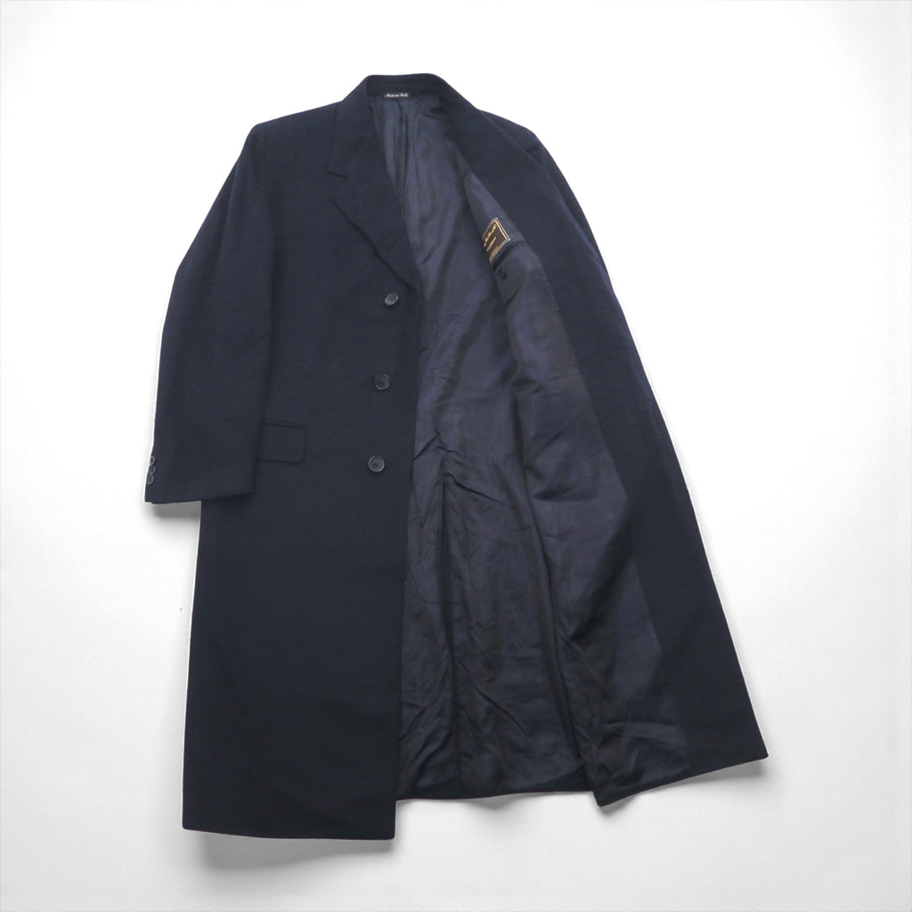 Loro Piana 100% Cashmere Long Chester Coat, Size L, Navy Pal Zieri, Made in Italy