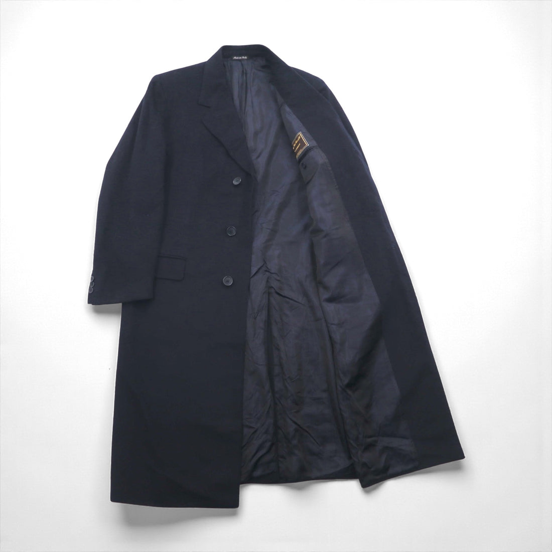Loro Piana 100% Cashmere Long Chester Coat, Size L, Navy Pal Zieri, Made in Italy
