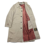 80s Neiman-Marcus Glen Check Balmacaan Coat Size 40 Gray Beige RASCHEL WARP KNIT