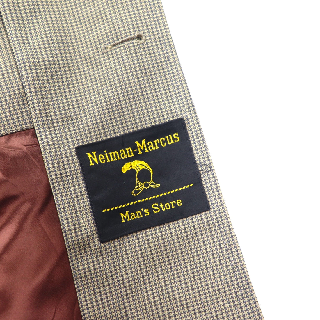 80s Neiman-Marcus Glen Check Balmacaan Coat Size 40 Gray Beige RASCHEL WARP KNIT