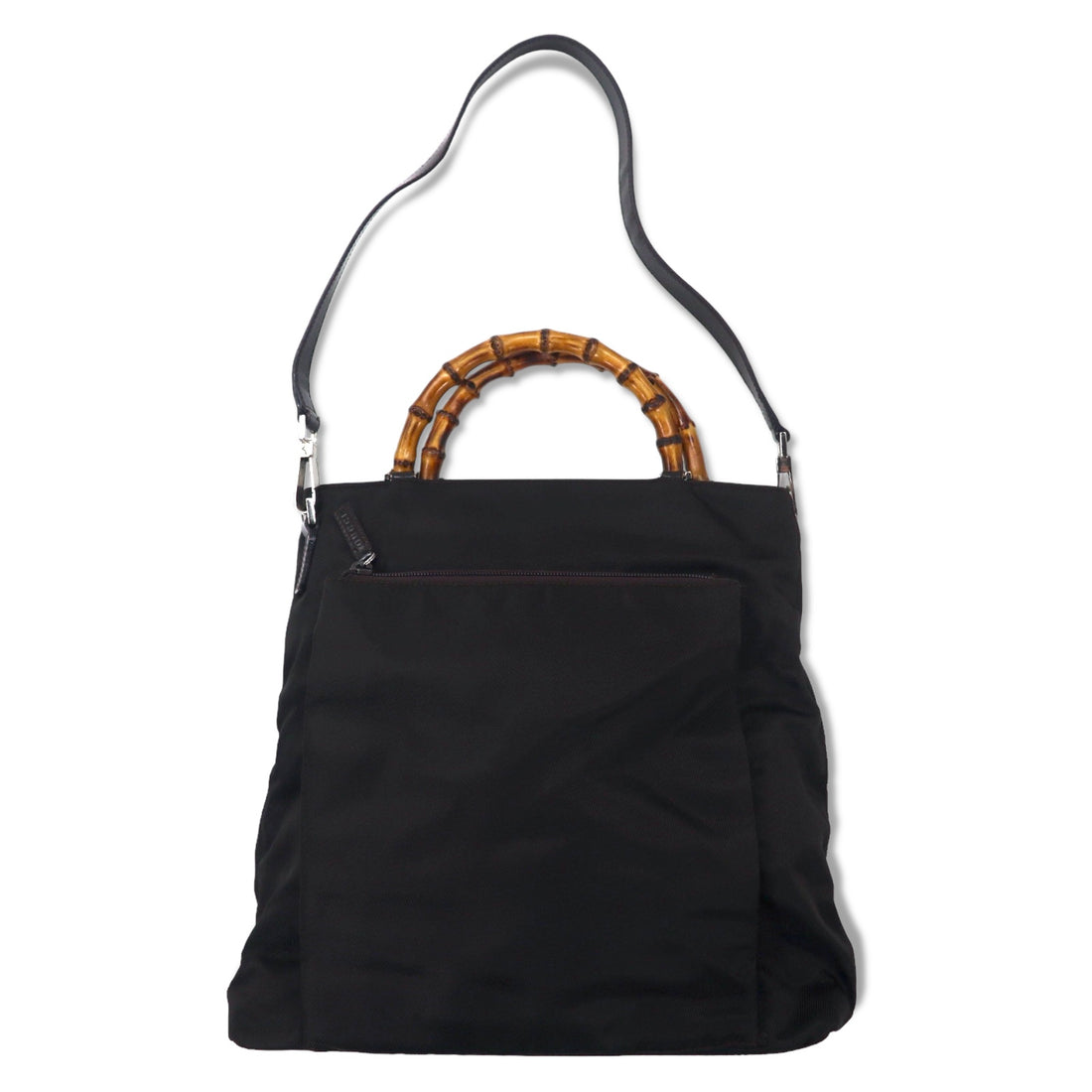日本然リトテ-古着オンライン-GUCCI バンブー ハンドバッグ ワンショルダーバッグ ブラウン ナイロン 000 2122 0506 イタリア製-GUCCI Bamboo Handbag One Shoulder Bag Brown Nylon 000 2122 0506 Italy Made