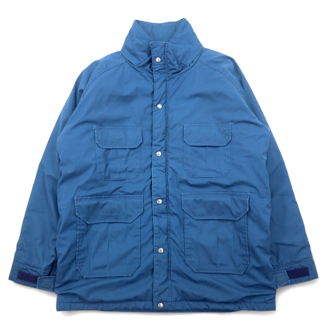 日本然リトテ-古着オンライン-Woolrich 80年代 USA製 インサレーションジャケット L ナイロン ブルー ダブルジップ 裏地チェック 中綿 ドローコード-Woolrich 80's USA Made Puffer Jacket L Nylon Blue Double Zip Lining Checked Filling Drawcord