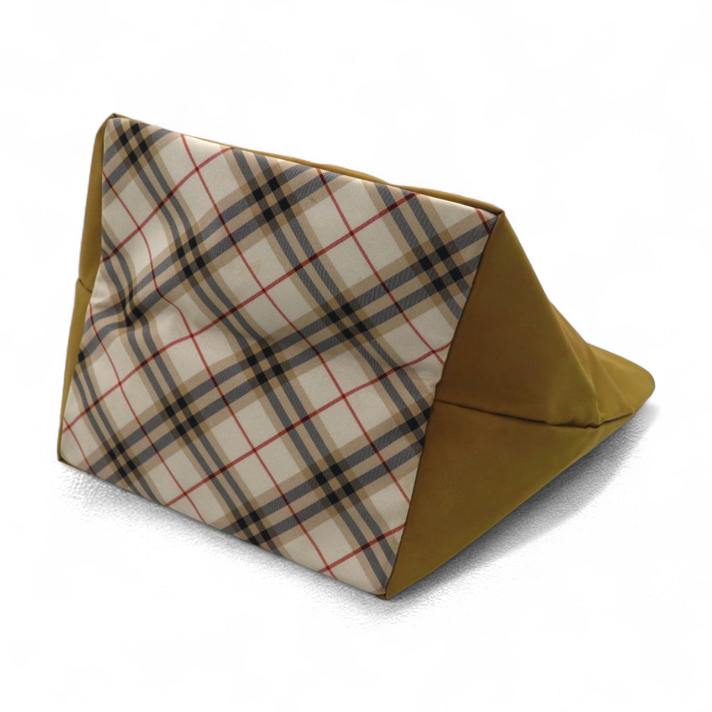 BURBERRY BLUE LABEL Nova check boat-shaped tote bag, beige, nylon, leather, cowhide, made in Japan