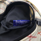 BURBERRY BLUE LABEL Nova check boat-shaped tote bag, beige, nylon, leather, cowhide, made in Japan