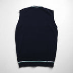 LACOSTE フランス製 チルデンニット Vネック ベスト L ネイビー ケーブル編み アイビー