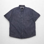 Sean John 00年代 半袖 ブラックデニムシャツ 3XL コットン スナップボタン