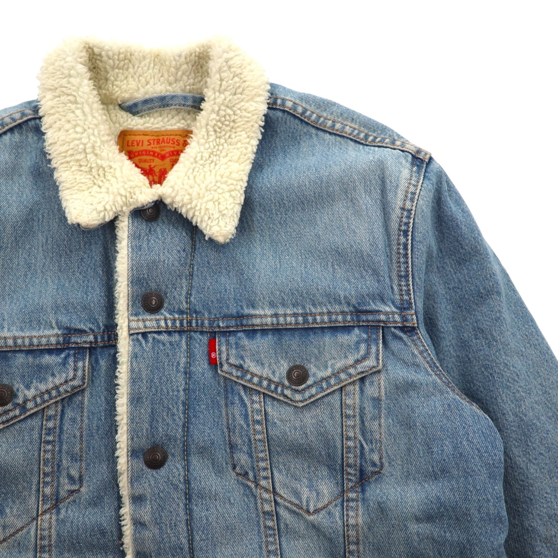 Levi's Sherpa Trucker Jacket, Boa-lined denim size M, Indigo, Type 3 Splitsville, 163650110