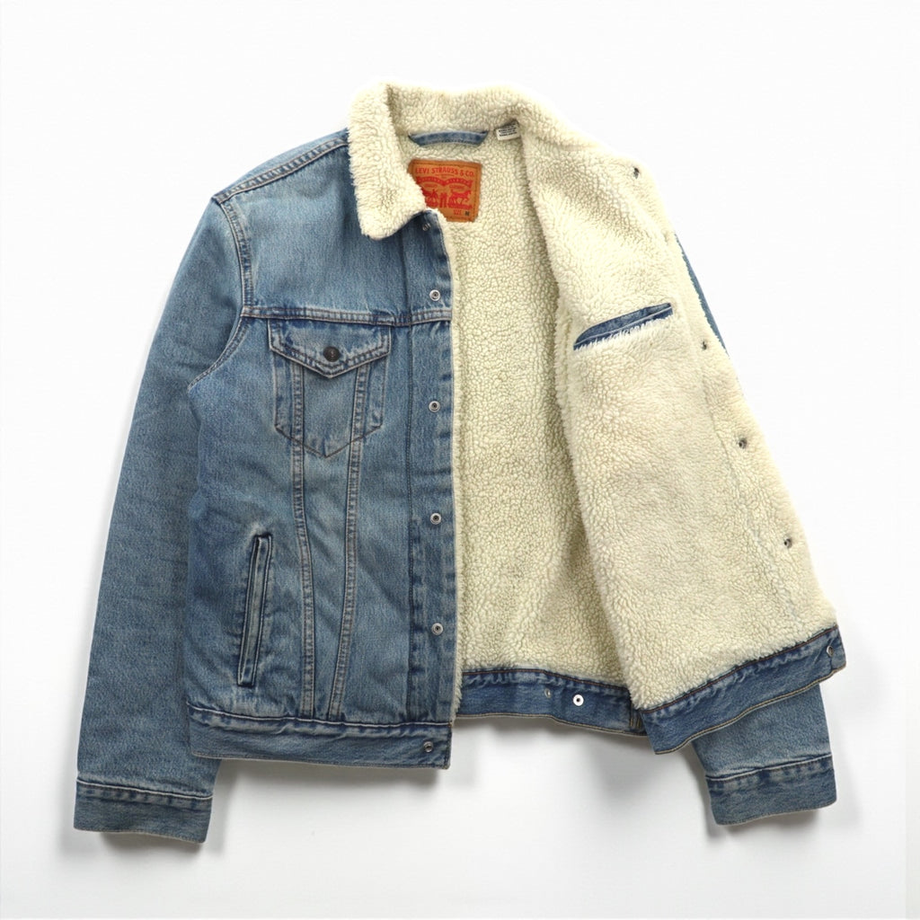 Levi's Sherpa Trucker Jacket, Boa-lined denim size M, Indigo, Type 3 Splitsville, 163650110