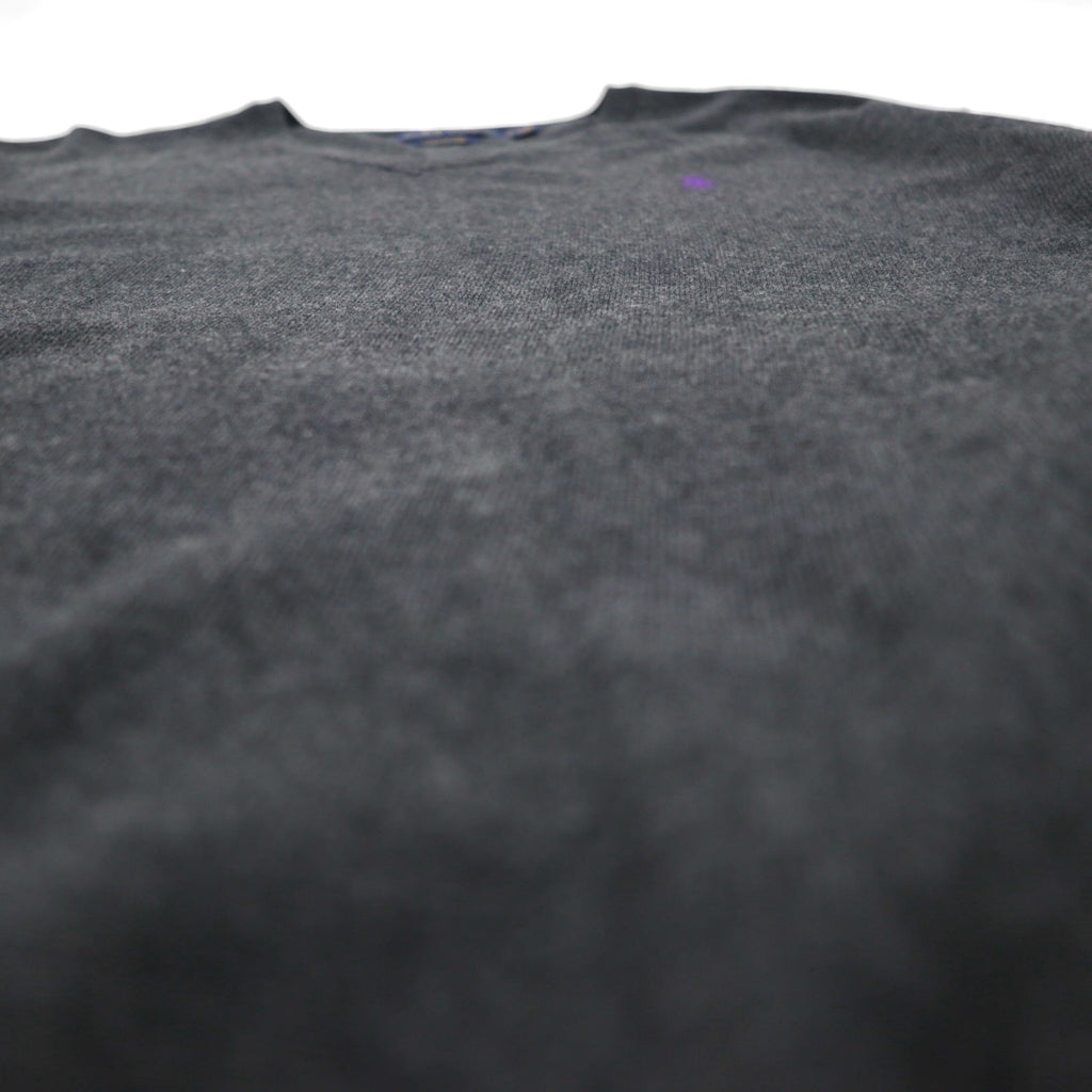 Polo Ralph Lauren V-neck Pima cotton knit sweater, size L, gray, with small pony embroidery