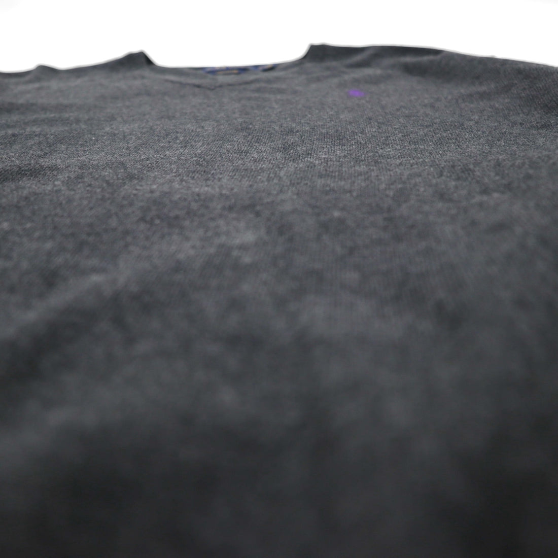 Polo Ralph Lauren V-neck Pima cotton knit sweater, size L, gray, with small pony embroidery
