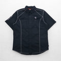 HARLEY DAVIDSON 半袖 ワークシャツ L ブラック ダブルポケット ワンポイントロゴ刺繍
